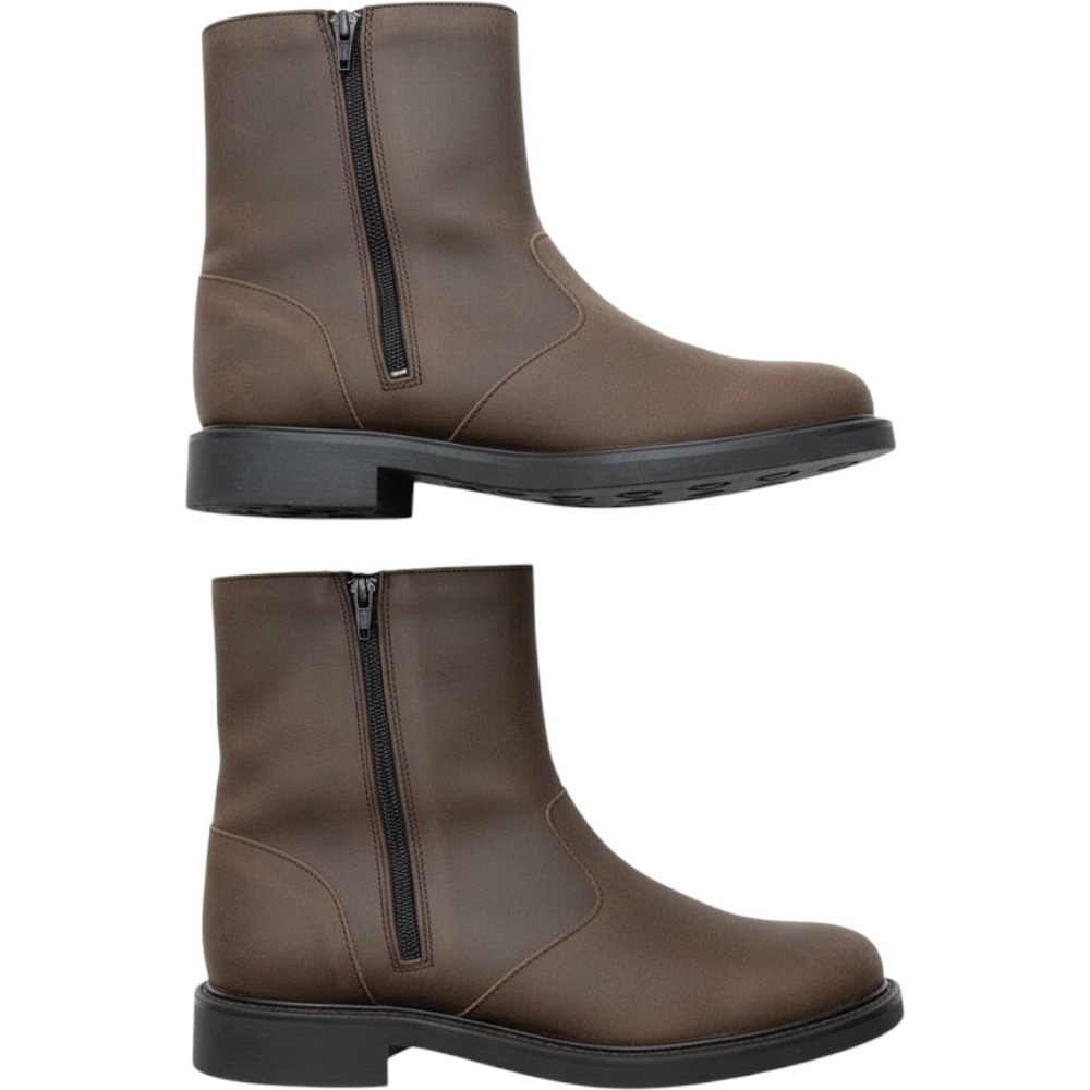 Two Roads Moto Boots Mens 9 Brown Leather Side Zip Oil Proof Y2K 4066 EU 42
